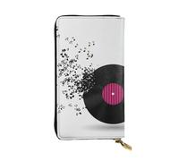 ESNAIUVCD Abstract Music Print Genuine Leather Women's,Men's Wallets,Multi-Functionclutch Purse,Zip Around Large Travel ​Mobile Phone Long ​Money Purses