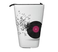 ESNAIUVCD Abstract Music Print Personalized Retractable Pencil Case, Custom Signature Name Pencil Pouch for Students Kids Adults for School Office