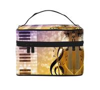 ESNAIUVCD Abstract Music Print Toiletry Bag Large Cosmetic Bag Travel Makeup Bag Organizer for Women