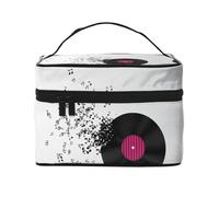 ESNAIUVCD Abstract Music Print Toiletry Bag Large Cosmetic Bag Travel Makeup Bag Organizer for Women