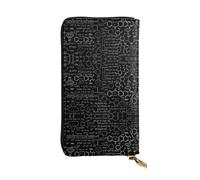 ESNAIUVCD Abstract Science Chemistry Print Genuine Leather Women's,Men's Wallets,Multi-Functionclutch Purse,Zip Around Large Travel â€‹Mobile Phone Long â€‹Money Purses