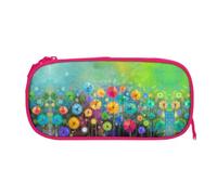 ESNAIUVCD Abstract Style Colorful Flowers Print Zipper Large Pencil Case,Durable Stationery Pencilcase Bag,Multifunctional Pencilcase Bag Penbag for School College Office Adult Girls and Boys