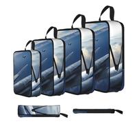 ESNAIUVCD Aircraft Fighter Jets Print 4 Set Compression Packing Cubes for Suitcases,Expandable Storage Bags Organizers