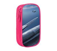ESNAIUVCD Aircraft Fighter Jets Print Pencil Case Coin Key Card Bag Purse Large Pen Pouch for Kids Boys School Office