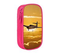 ESNAIUVCD Aircraft Plane at Sunset Print Pencil Case Coin Key Card Bag Purse Large Pen Pouch for Kids Boys School Office