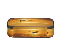 ESNAIUVCD Aircraft Plane at Sunset Print Pencil Case for Kids,School Pen Bags Large Capacity Pencil Elementary School Pen Case Children Stationery Bags
