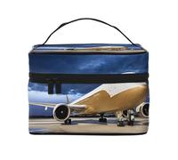 ESNAIUVCD Airplane in The Evening Light Print Toiletry Bag Large Cosmetic Bag Travel Makeup Bag Organizer for Women