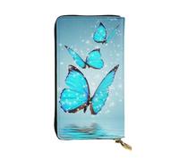 ESNAIUVCD Animal Butterfly Print Genuine Leather Women's,Men's Wallets,Multi-Functionclutch Purse,Zip Around Large Travel â€‹Mobile Phone Long â€‹Money Purses