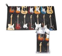 ESNAIUVCD Art Guitar Pattern Print Quick Dry Beach Towels For Camping Travel Swimming Bath Towel Blanket 16x31.5in