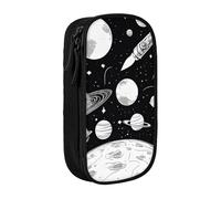 ESNAIUVCD Astronaut and Alien Print Pencil Case Coin Key Card Bag Purse Large Pen Pouch for Kids Boys School Office
