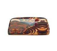ESNAIUVCD Autumn Rice Fields Print Pencil Bag Zipper Large Pencil Bag Work Travel - Multifunctional Pencil Case,Makeup Bag