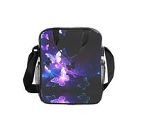ESNAIUVCD Background With Night Butterflies Print Men Women Transparent Pvc Shopping Bag Waterproof See Through Bag,With Handles For Lunch