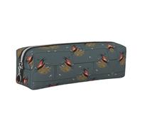 ESNAIUVCD Barn Swallow in Graphite Print Leather Pencil Case Zippered Pouch Portable Large Capacity Stationery Organizer Cosmetic Bag for School Office2pcs