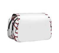 ESNAIUVCD Baseball Lace Print Large Capacity Double Layer Pen Bag,Suitable for Boys, Girls and Adults,This Office Pen Bag with Compartment Design