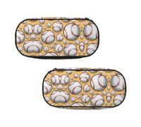 ESNAIUVCD Baseball Pattern Softball Ball Sport Design Print Portable Pencil Pen Case Print Stationery Storage Bag Pouch Purse for Teenage Boys Student
