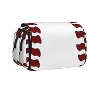 ESNAIUVCD Baseball Softball Laces Print Large Capacity Double Layer Pen Bag,Suitable for Boys, Girls and Adults,This Office Pen Bag with Compartment Design