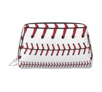ESNAIUVCD Baseball Softball Red Laces Print Makeup Bag, Cosmetic Bag,Women Pu Leather Cosmetic Bags with Wrist Strap Travel Toiletry Pouch Makeup Bag