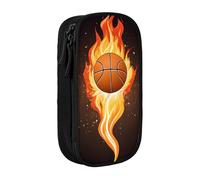 ESNAIUVCD Basketball Print Pencil Case Coin Key Card Bag Purse Large Pen Pouch for Kids Boys School Office