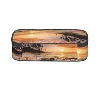 ESNAIUVCD Beach Sunset Print Pencil Case for Kids,School Pen Bags Large Capacity Pencil Elementary School Pen Case Children Stationery Bags