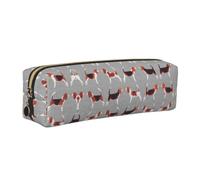 ESNAIUVCD Beagle Patterns Print Leather Pencil Case Zippered Pouch Portable Large Capacity Stationery Organizer Cosmetic Bag for School Office(2pcs)