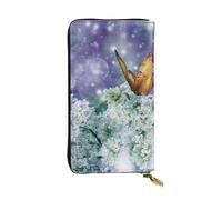 ESNAIUVCD Beautiful Butterflies Print Genuine Leather Women's,Men's Wallets,Multi-Functionclutch Purse,Zip Around Large Travel ​Mobile Phone Long ​Money Purses