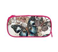 ESNAIUVCD Beautiful Butterflies Print Zipper Large Pencil Case,Durable Stationery Pencilcase Bag,Multifunctional Pencilcase Bag Penbag for School College Office Adult Girls and Boys