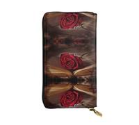 ESNAIUVCD Beautiful Flower Butterfly Roses Print Genuine Leather Women's,Men's Wallets,Multi-Functionclutch Purse,Zip Around Large Travel â€‹Mobile Phone Long â€‹Money Purses