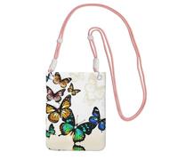 ESNAIUVCD Beautiful Green and Yellow Butterfly Print Carry A Mobile Phone Bag Diagonally,Crossbody Bag,Suitable for Carrying Mobile Phone Change, Etc