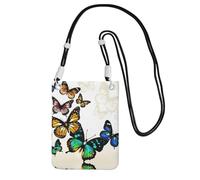 ESNAIUVCD Beautiful Green and Yellow Butterfly Print Carry A Mobile Phone Bag Diagonally,Crossbody Bag,Suitable for Carrying Mobile Phone Change, Etc