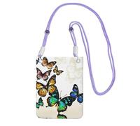 ESNAIUVCD Beautiful Green and Yellow Butterfly Print Carry A Mobile Phone Bag Diagonally,Crossbody Bag,Suitable for Carrying Mobile Phone Change, Etc
