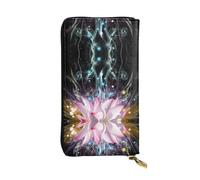 ESNAIUVCD Beautiful Magic Lotus Flower Print Genuine Leather Women's,Men's Wallets,Multi-Functionclutch Purse,Zip Around Large Travel â€‹Mobile Phone Long â€‹Money Purses