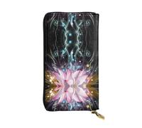 ESNAIUVCD Beautiful Magic Lotus Flower Print Genuine Leather Women's,Men's Wallets,Multi-Functionclutch Purse,Zip Around Large Travel â€‹Mobile Phone Long â€‹Money Purses