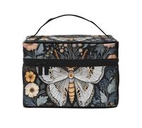 ESNAIUVCD Beautiful Moth Print Toiletry Bag Large Cosmetic Bag Travel Makeup Bag Organizer for Women