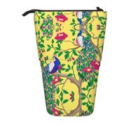 ESNAIUVCD Beautiful Peacock Print Personalized Retractable Pencil Case, Custom Signature Name Pencil Pouch for Students Kids Adults for School Office