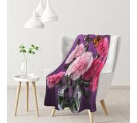 ESNAIUVCD Beautiful Purple Butterfly Floral Print Soft Cozy Fleece Plush Warm Flannel Bedding Blanket For Girls Kids Adults Couch Travel 40x30inch(102x76cm)