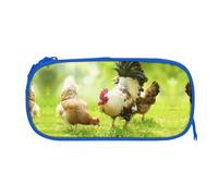 ESNAIUVCD Beautiful Rooster Hen Print Zipper Large Pencil Case,Durable Stationery Pencilcase Bag,Multifunctional Pencilcase Bag Penbag for School College Office Adult Girls and Boys