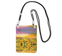 ESNAIUVCD Beautiful Sunflower Field Sunset Print Carry A Mobile Phone Bag Diagonally,Crossbody Bag,Suitable for Carrying Mobile Phone Change, Etc