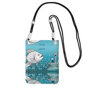 ESNAIUVCD Big Fish Print Carry A Mobile Phone Bag Diagonally,Crossbody Bag,Suitable For Carrying Mobile Phone Change, Etc