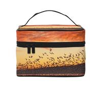 ESNAIUVCD Birds at Sunset Print Toiletry Bag Large Cosmetic Bag Travel Makeup Bag Organizer for Women