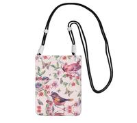 ESNAIUVCD Birds On Branches and Butterflies Print Carry A Mobile Phone Bag Diagonally,Crossbody Bag,Suitable for Carrying Mobile Phone Change, Etc