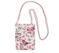 ESNAIUVCD Birds On Branches and Butterflies Print Carry A Mobile Phone Bag Diagonally,Crossbody Bag,Suitable for Carrying Mobile Phone Change, Etc