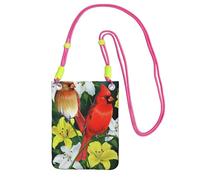 ESNAIUVCD Birds With Flowers Print Carry A Mobile Phone Bag Diagonally,Crossbody Bag,Suitable For Carrying Mobile Phone Change, Etc