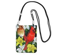 ESNAIUVCD Birds With Flowers Print Carry A Mobile Phone Bag Diagonally,Crossbody Bag,Suitable For Carrying Mobile Phone Change, Etc