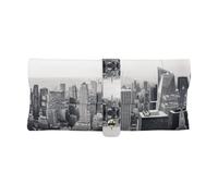 ESNAIUVCD Black And White New York Print Portable Leather Glasses Case,Premium Protective Unisex Glasses Case For Travel & Daily Use,Elegant Accessories