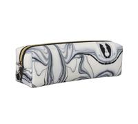 ESNAIUVCD Black and White Paint Mixed Print Leather Pencil Case Zippered Pouch Portable Large Capacity Stationery Organizer Cosmetic Bag for School Office2pcs