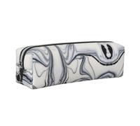 ESNAIUVCD Black and White Paint Mixed Print Leather Pencil Case Zippered Pouch Portable Large Capacity Stationery Organizer Cosmetic Bag for School Office2pcs