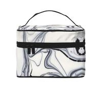 ESNAIUVCD Black and White Paint Mixed Print Toiletry Bag Large Cosmetic Bag Travel Makeup Bag Organizer for Women