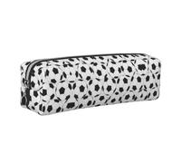 ESNAIUVCD Black and White Soccer Ball Print Leather Pencil Case Zippered Pouch Portable Large Capacity Stationery Organizer Cosmetic Bag for School Office(2PCS)