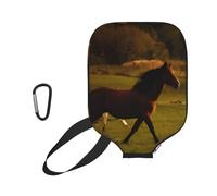 ESNAIUVCD Black Horses Red Glowing Clouds Print