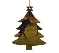 ESNAIUVCD Black Horses Red Glowing Clouds Print Wooden Sign Plaque Wood Hearts Sign, Womens Gifts, Daughter Gifts From Parents,Christmas Birthday Present